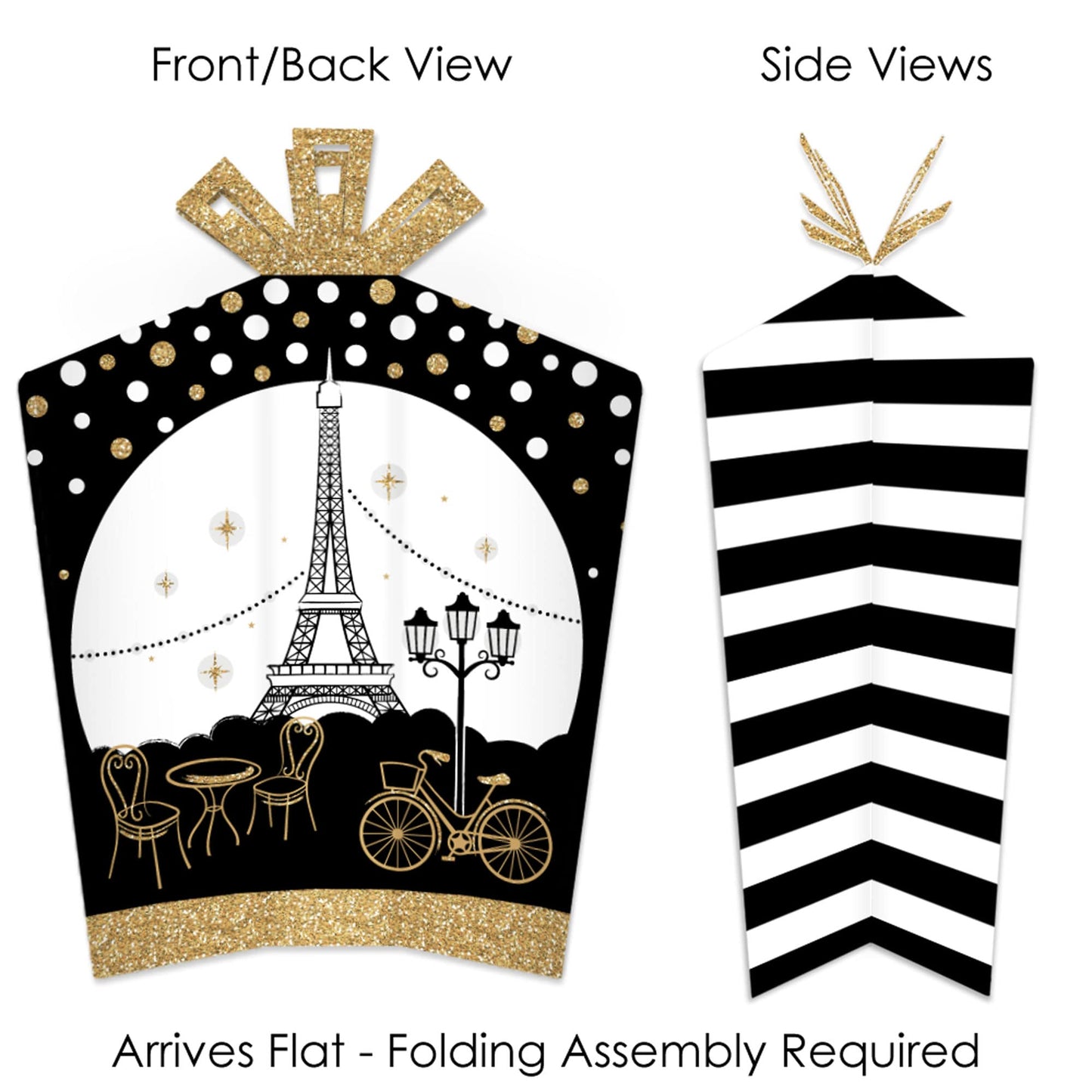 Big Dot of Happiness Stars Over Paris - Table Decorations - Parisian Themed Party Fold and Flare Centerpieces - 10 Count