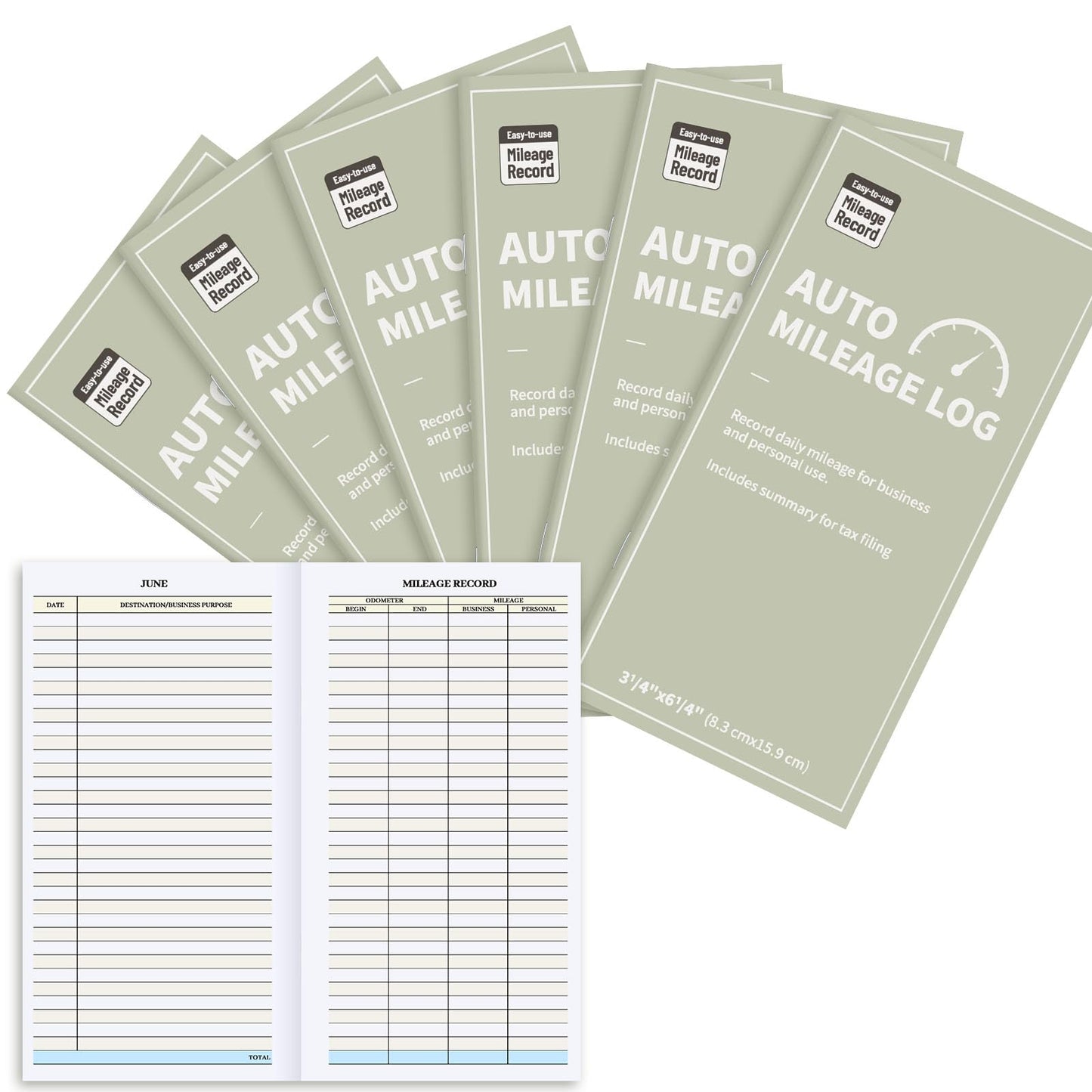 Marspark 6 Pcs Vehicle Mileage Log Book for Car Auto Mileage Tracker Notebook Daily Small Gas Expense Record Log Book 6. 3 x 3. 3 Inch Vehicle Journal Business Bookkeeping for Driving, 32 Pages Each