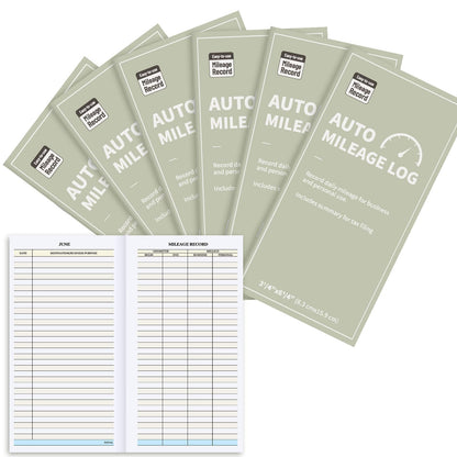 Marspark 6 Pcs Vehicle Mileage Log Book for Car Auto Mileage Tracker Notebook Daily Small Gas Expense Record Log Book 6. 3 x 3. 3 Inch Vehicle Journal Business Bookkeeping for Driving, 32 Pages Each