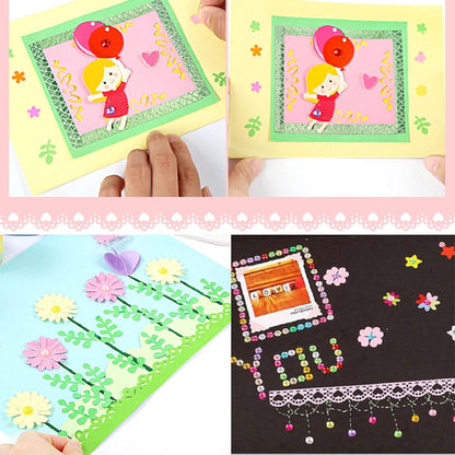 MIAO JIN Three Rings Craft Punch - Hemming & Edge Punch for Scrapbooking, Gift Cards, Wedding Cards & Decorations