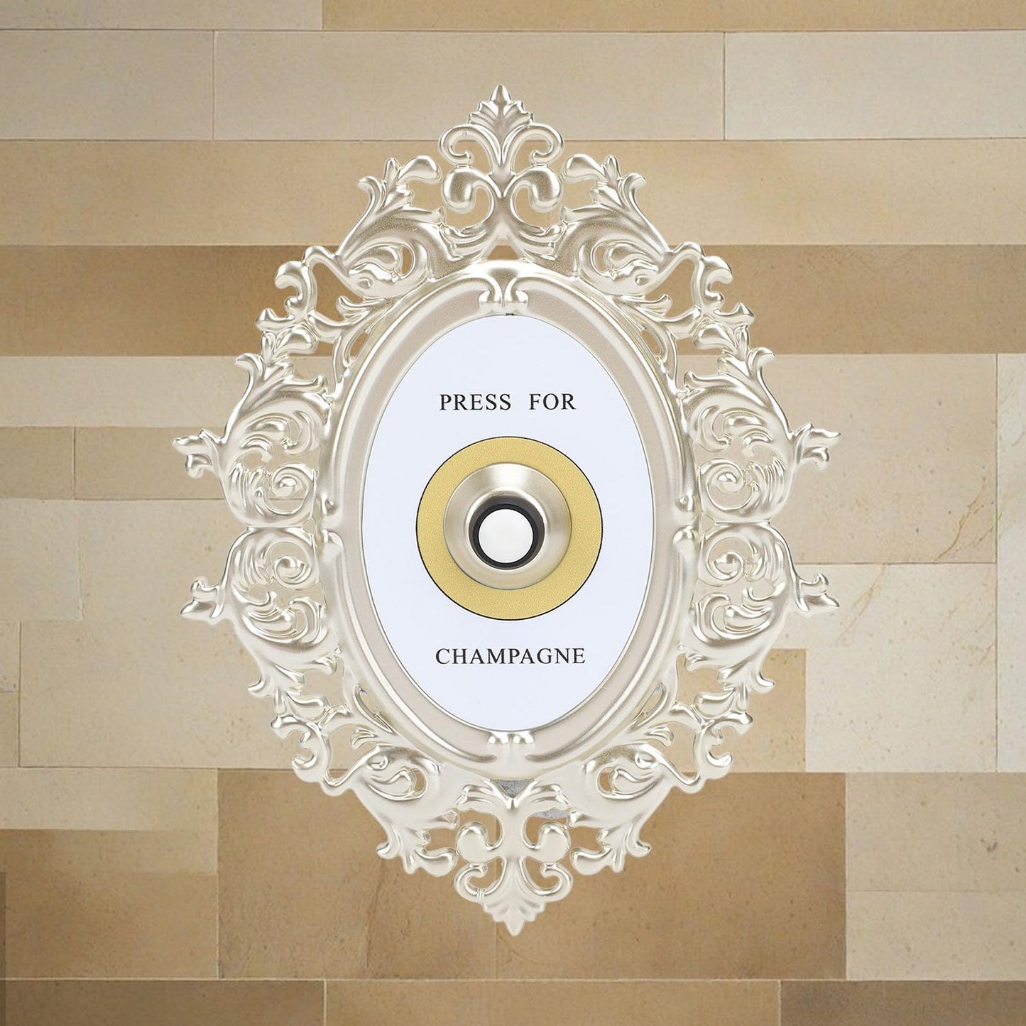 Retro Champagne Button, Metal Decorative Press Champagne Door Rings Bell for Home Restaurants Bedrooms Celebrations