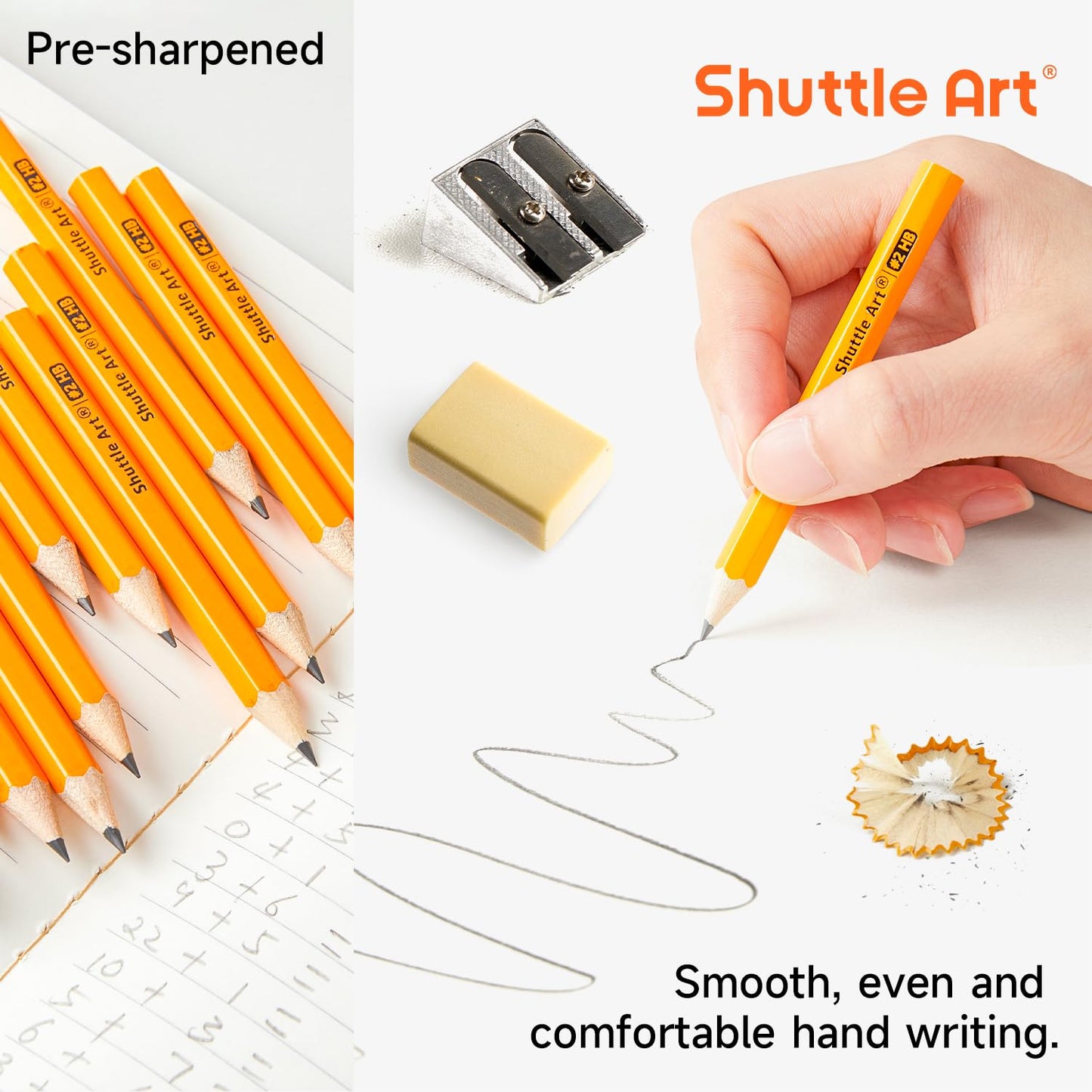 Shuttle Art 360 Pack #2 HB Golf Pencils, Wood-cased 3.5” Mini Pencils Bulk, Pre-sharpened Small Pencil for Kids Teachers Writing Marking Sketching, Classroom Essentials, Back to School Supplies