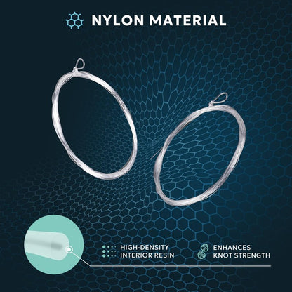 SF Pre-Tied Loop Heavy Butt Fly Fishing Bass Tapered Leader High Knot Strength Clear Nylon for Bass/Large Flies 3 Packs 9FT 10lb