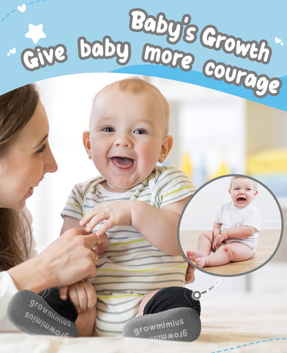 BOSONER Baby Crawling Anti-Slip Knee and Anti Slip Baby Boys Girls Socks Best Infant Gift, Unisex Baby Toddlers Kneepads