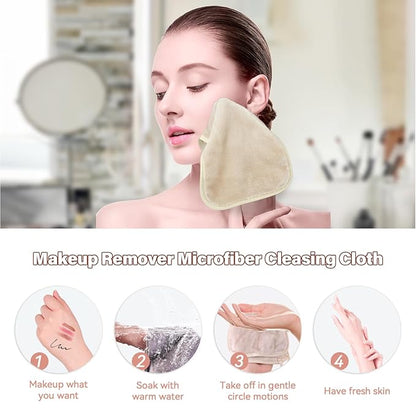Nugilla Makeup Remover Cloths, 8 Packs Makeup Remover Towels Reusable Face Wash