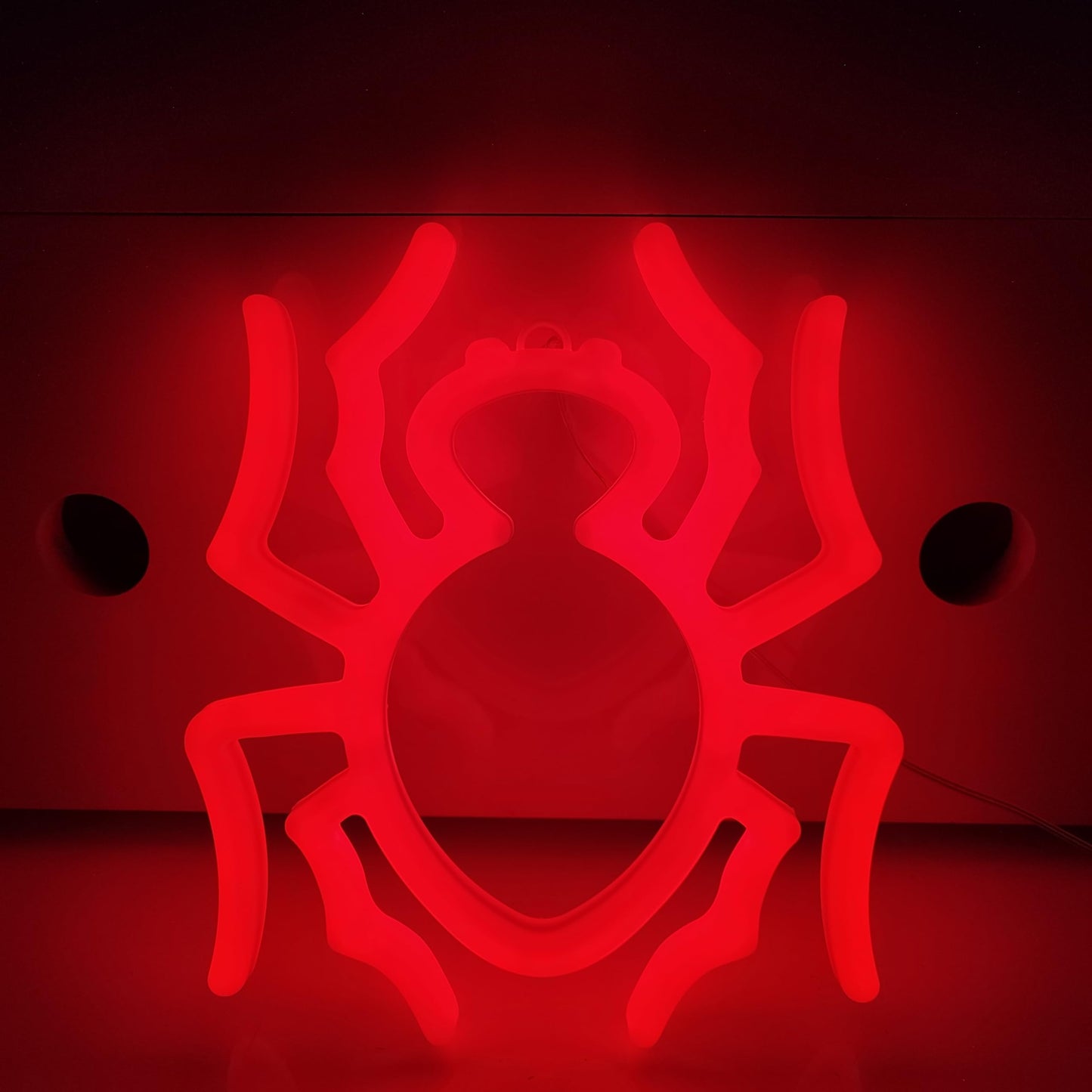 JYWJ Spider Double Sided Neon Signs,USB or 3-AA Battery Powered Neon Light,LED Desktop Wall Decoration,Various Parties,Decoration Of Business Premises(Red)