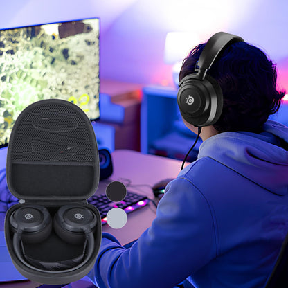 RIYADAone Hard Case Replacement for SteelSeries Arctis Nova Pro 7 7X 7P 1 3 4 5 5X 5P 1P Prime 9X Multi-Platform Gaming Headset (Black Case)