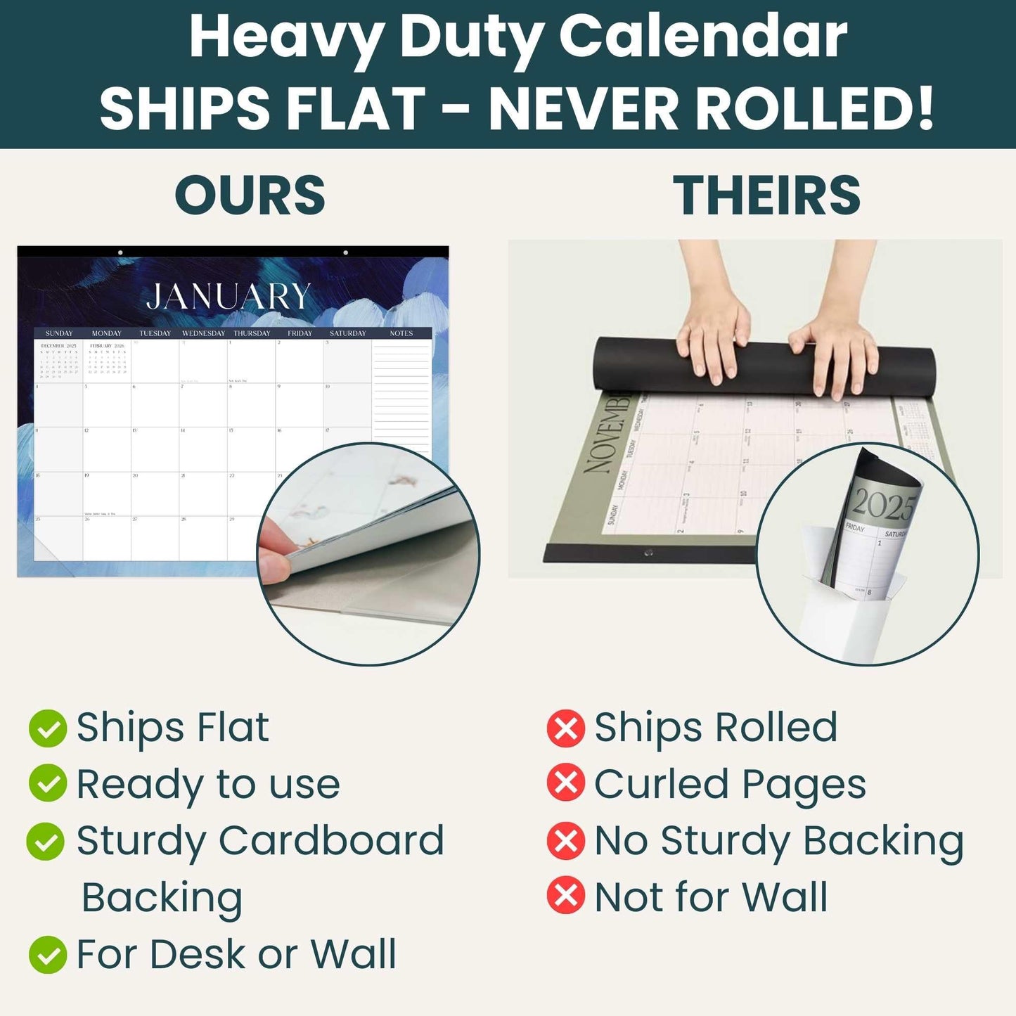 bloom daily planners 2026 Desk Calendar - January to December Large Wall Calendar - 21” x 16” Desktop & Hanging Monthly Planner with Stickers for Home or Office - Paint Strokes