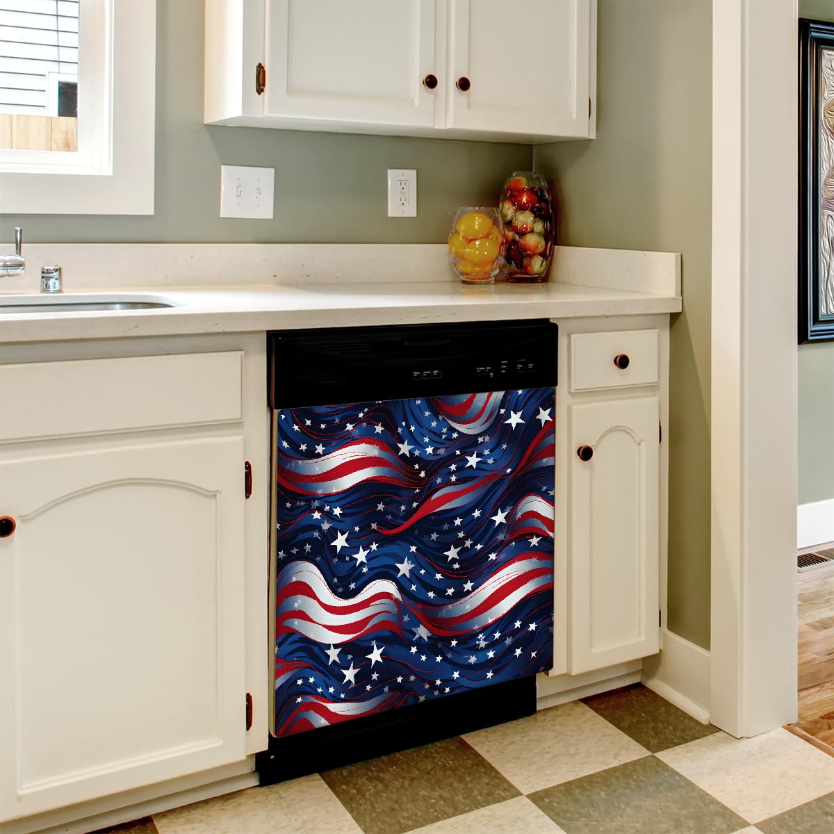 YPPAHHHH Dishwasher Magnet Cover 4th Of July American Independence Day Decorative Magnetic Dishwasher Door Cover Panel for Kitchen Home Decor Refrigerator Decals Washing Machine stickers 23"x26"