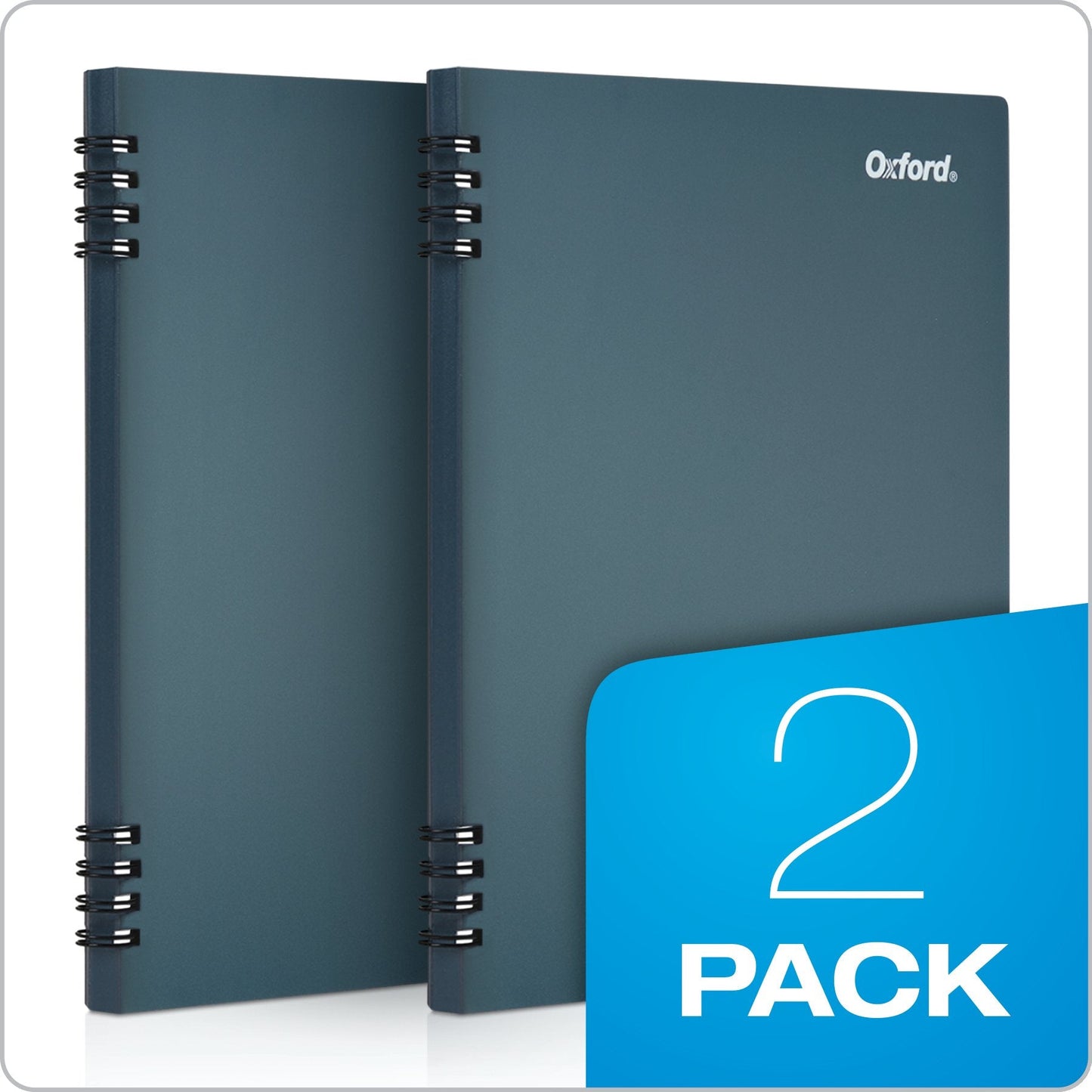 Oxford Stone Paper Notebook, School Notebook, Smooth Note-Taking Pad, Journal for Writing, 5-1/2" x 8-1/2", Blue Cover, 60 Sheets, 2 Pack (161641)