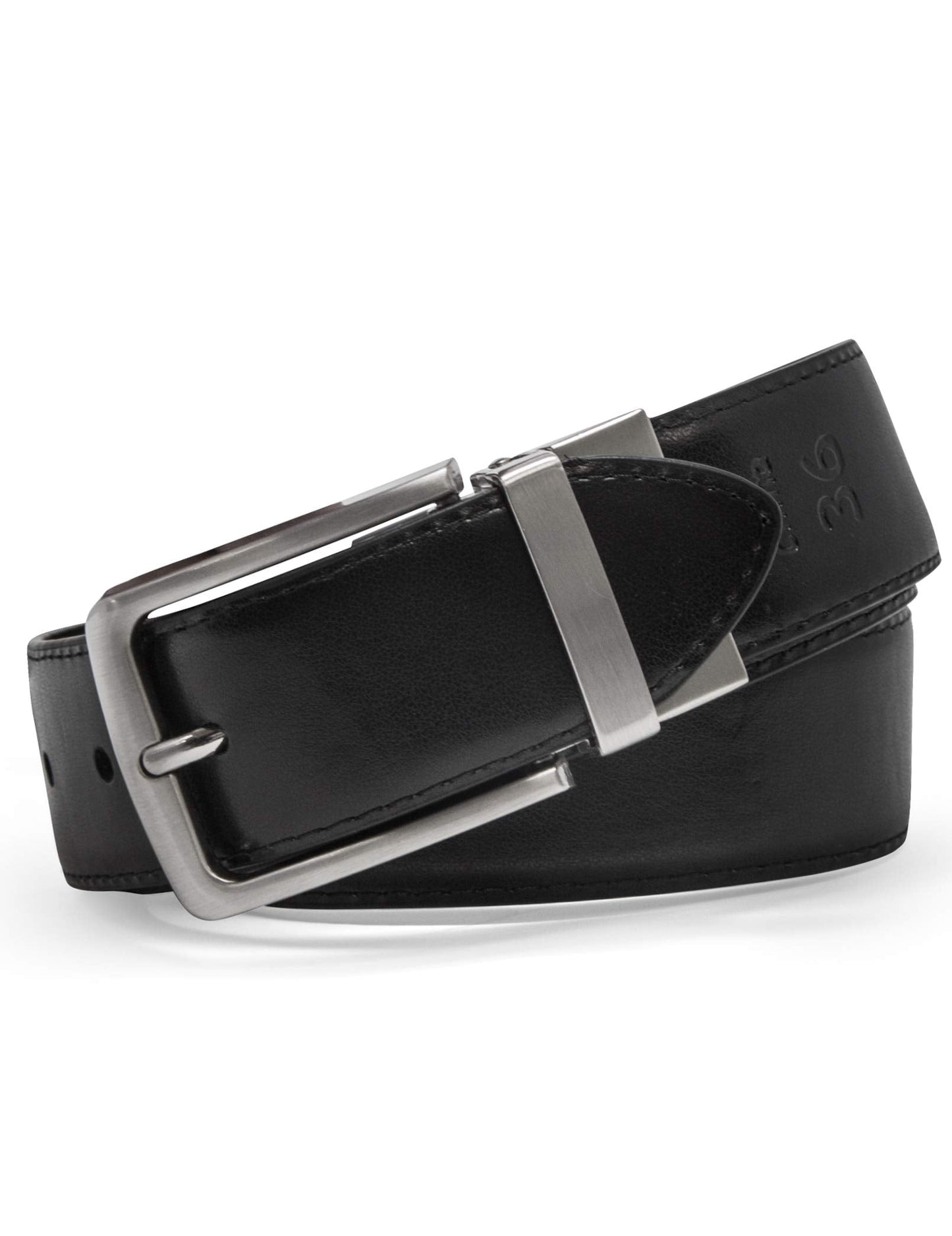 Steve Madden Reversible Men's Dress Casual Every Day Leather Belt, Brown/Black, 44