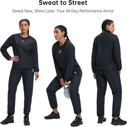 Sauna Suit for Women - Durable Gym Workout Jacket & Pants | Sweat-Enhancing Fitness Gear