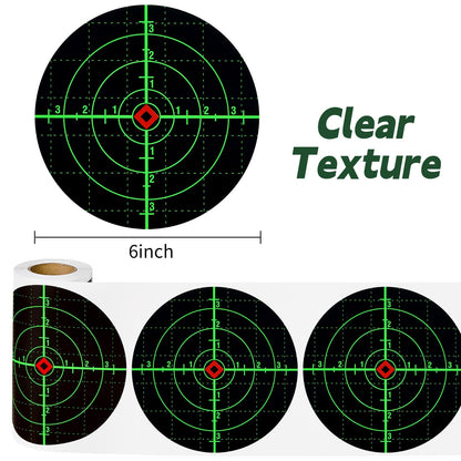 Shooting Targets, 6" Splatter Targets Stickers 100 Pack Self Adhesive Paper Target for Shooting Range Reactive Fluorescent Yellow Gun Target for Shooting Practice, Crosshairs