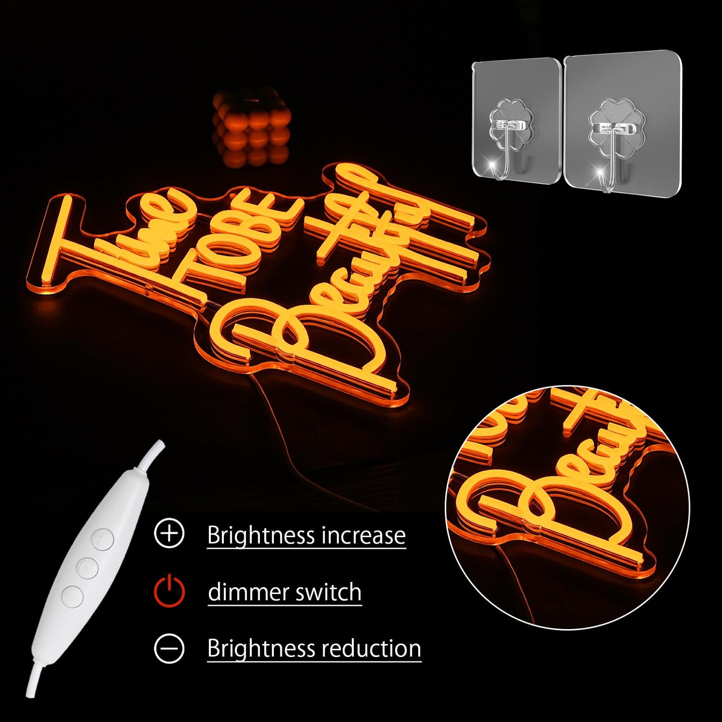 Time To Be Beautiful Neon Sign for Wall Decor, USB Powered Beauty Neon Light, Letter Beauty Salon Led Light Sign for Nails Studio Hairdressing Shop Barber Shop Dressing Room Decoration