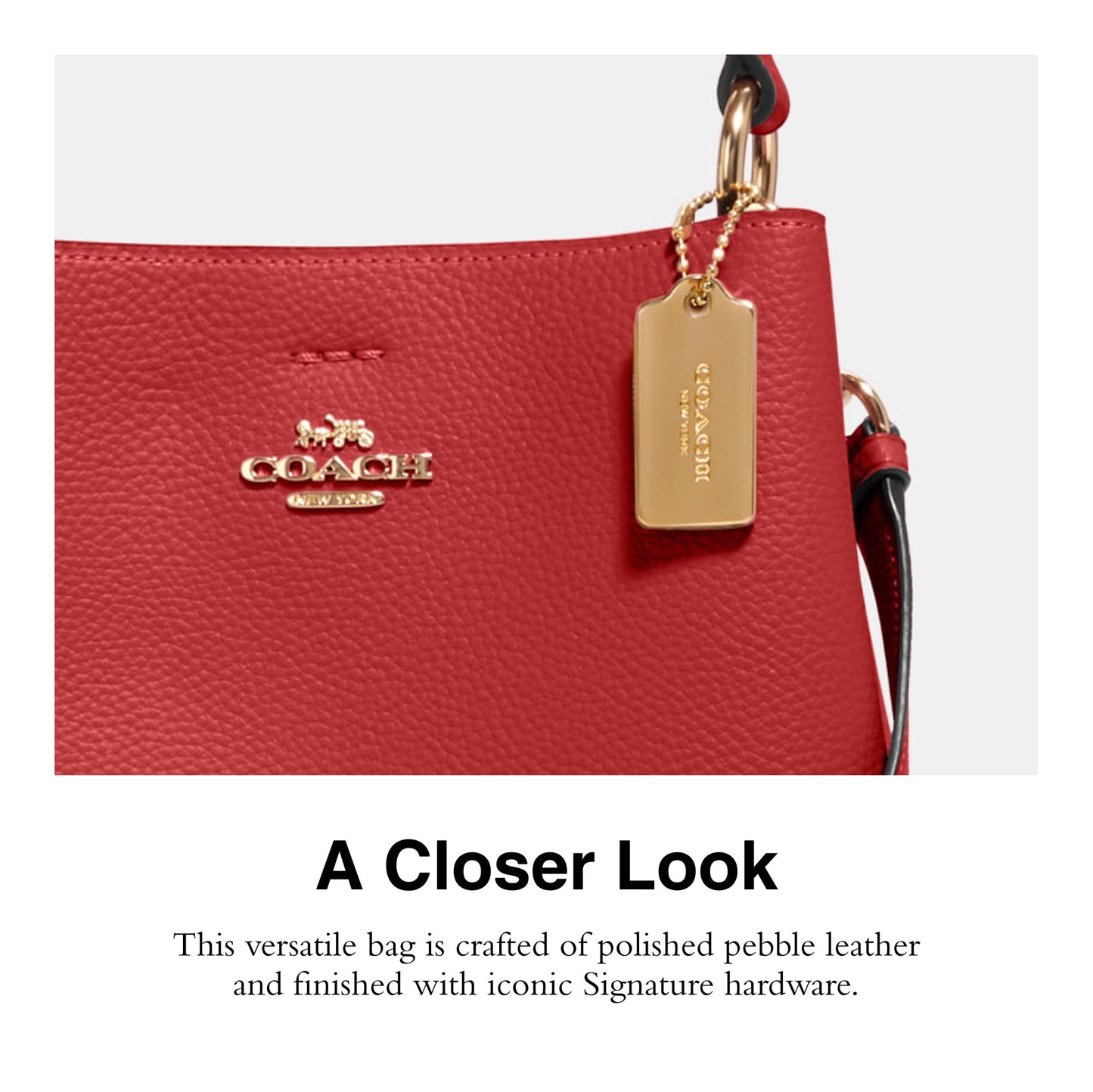 COACH Small Town Bucket, Red Oxblood