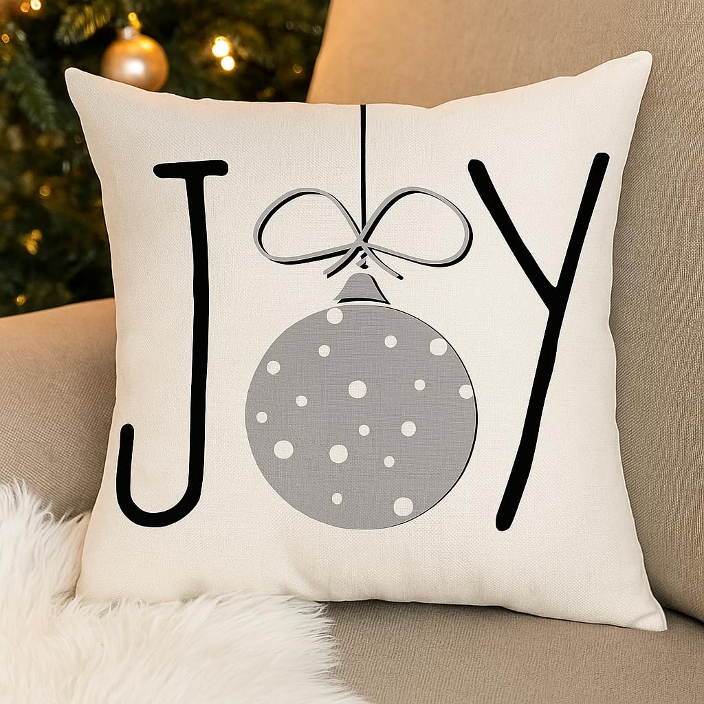 PSDWETS Merry Christmas Pillow Cover 18x18 Set of 4 Christmas Decorations let It Snow Holiday Farmhouse Decor Cushion Cover for Home Sofa