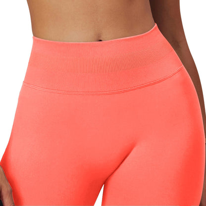 SENBAN Gym Leggings for Women: High Waisted Tummy Control Pants - Seamless Scrunch Butt Athletic Workout Leggings Coral Pink M
