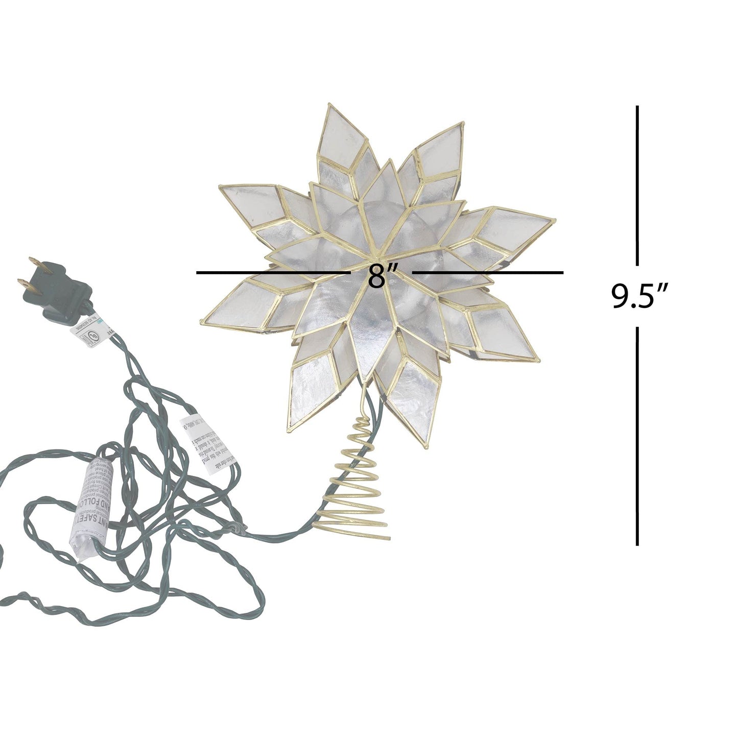 Kurt Adler UL 10L Capiz Clear Star Treetop