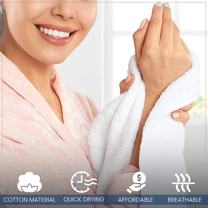 24 Pack Wash Cloths | Multicolour 100% Cotton Extra Absorbent Face Towels | Soft