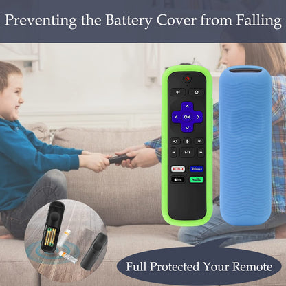 Silicone Protective Controller Cover fits for Roku TV Voice Remote | Element Roku | Westinghouse Roku TV Controller Cover,Glow in The Dark