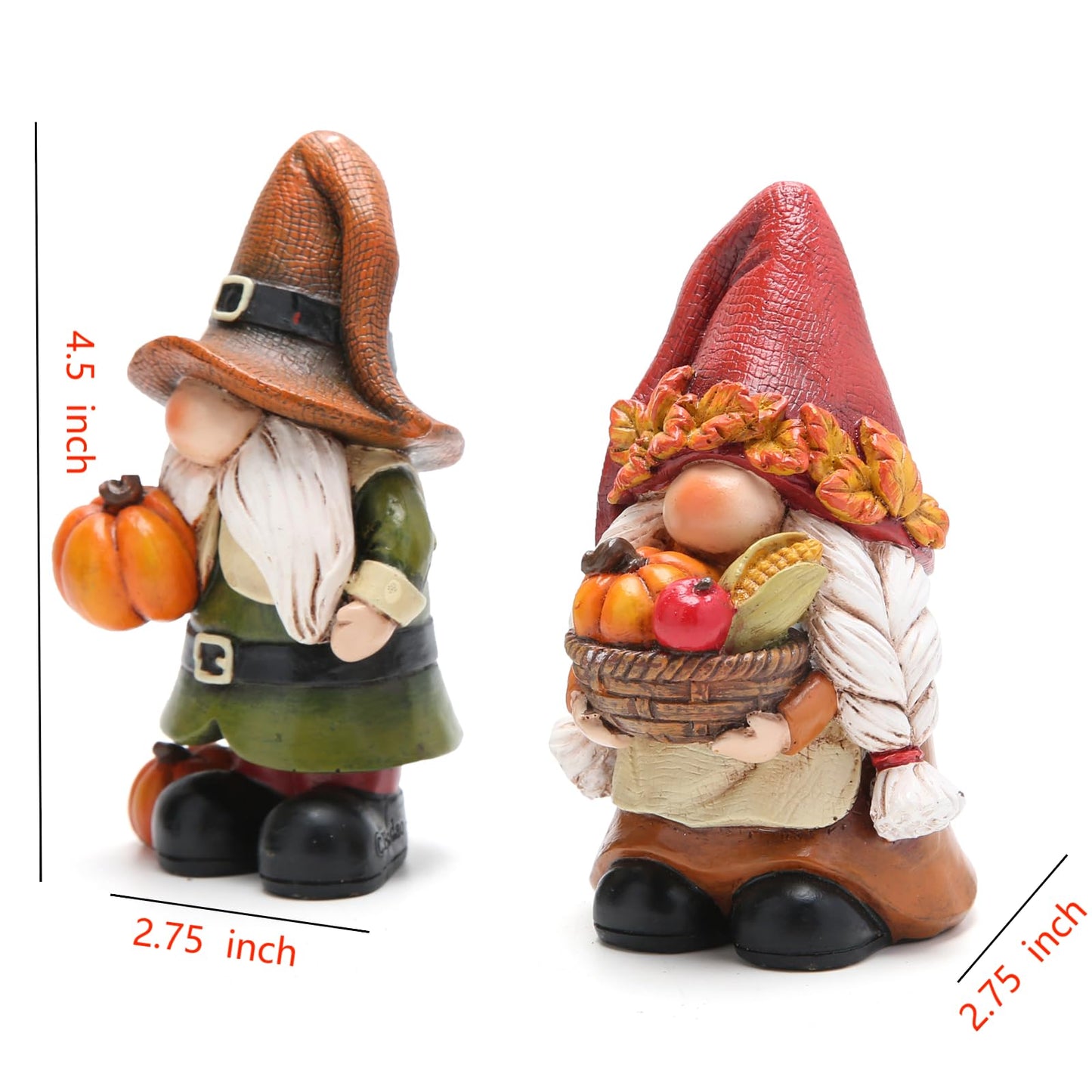 Hodao Thanksgiving Pumpkin Decorations Gnome Elf Collectibles Home Decor Thanksgiving Pumpkin Gnomes Charming Fall Collectibles for Home Decor and Unique Gifts(2 PCS)
