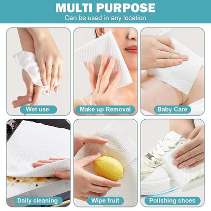 Face Towels, Disposable Face Towel 100 Count, Makeup Remover Dry Wipes