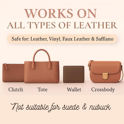 Leather Purse Cleaner & Conditioner Kit – 4pc Set with 4oz Cleaner, 4oz Conditioner, Microfiber Cloth & Applicator Sponge – Leather Bag & Handbag Care for Luxury Purses & Designer Bags