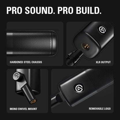 Elgato Wave DX - Dynamic XLR Microphone, Cardioid pattern, Noise Rejection, speech optimised for Podcasting, Streaming, Broadcasting, No Signal Booster Required, works with any Interface, for Mac, PC