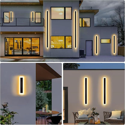 Modern - Outdoor - Lights 2 pack-47.28inch, 3000k Long Wall Led Light for House/Porch, Waterproof Ip65 Black Outside Led Wall Mounted Sconce Lighting Fixtures, 47.28in-2pack