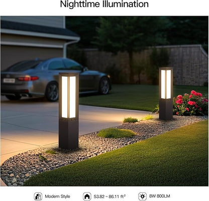 Landscape Path Light Hard Wired, 31.5" Outdoor Pathway Lights AC100-240V, Waterproof Bollard Driveway Lamp, Modern 3000K Standing Lighting Patio Lawn Tall Garden Lantern for Commercial Walkway