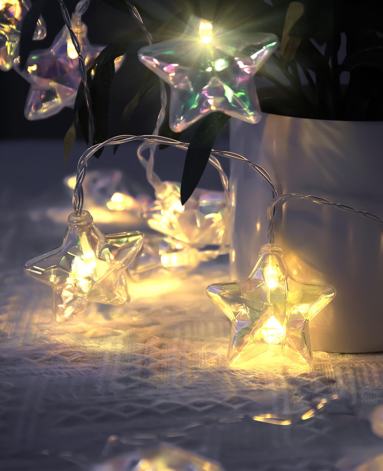 AceList Star LED String Lights – USB/Battery - Powered 20 LED Twinkling Fairy Lights with Remote, 8 Modes, Waterproof Design for Indoor/Outdoor, Christmas, Wedding, Bedroom Ambiance