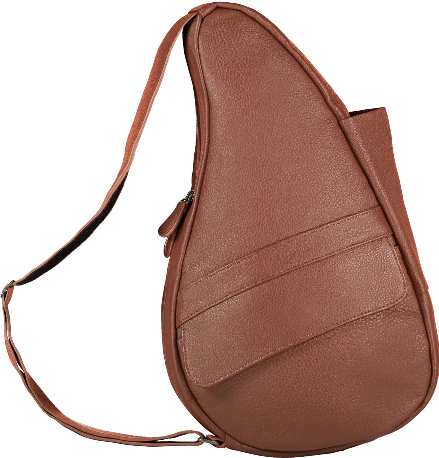 AmeriBag 19" Full-Grain Leather Healthy Back Bag Ergonomic Crossbody Sling for Everyday Use, Travel & Walking Comfort (Chestnut)