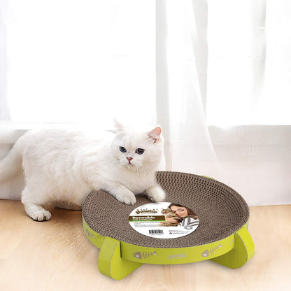 PAWISE UFO-Shaped Cat Scratcher Lounge – Reversible Cardboard Scratching Pad, Durable Cat Scratch Bowl & Bed, Interactive Scratcher for Indoor Cats & Kittens