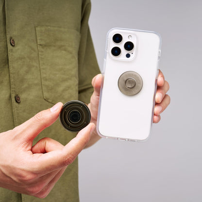 PopSockets Phone Grip for MagSafe with Kickstand, Magnetic Stand, Swappable Top, Secure Hold for iPhone MagSafe Cases, Phone & Tablet Grip - Clear
