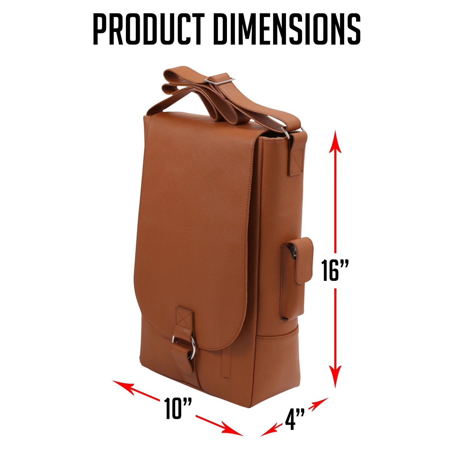 Primeware Vino2 Two Bottles Saddle Leather Wine Tote Messenger Carrier (Brown)