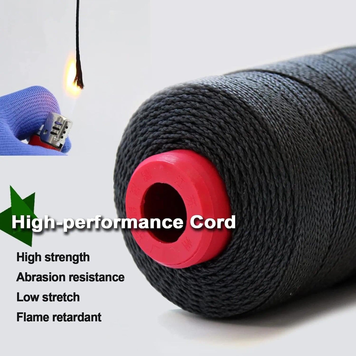 9KM DWLIFE Black Braided Kevlar Cord, 500-1500lb, Heavy Duty Huge Kite String, Model Rocket, Paracord, Fishing Assist Cord, Camping, Hiking, Outdoor Survival Rope