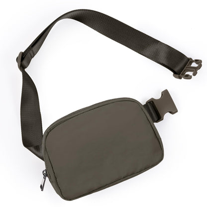 ODODOS Unisex Mini Belt Bag with Adjustable Strap Small Fanny Pack for Workout Running Traveling Hiking, Black