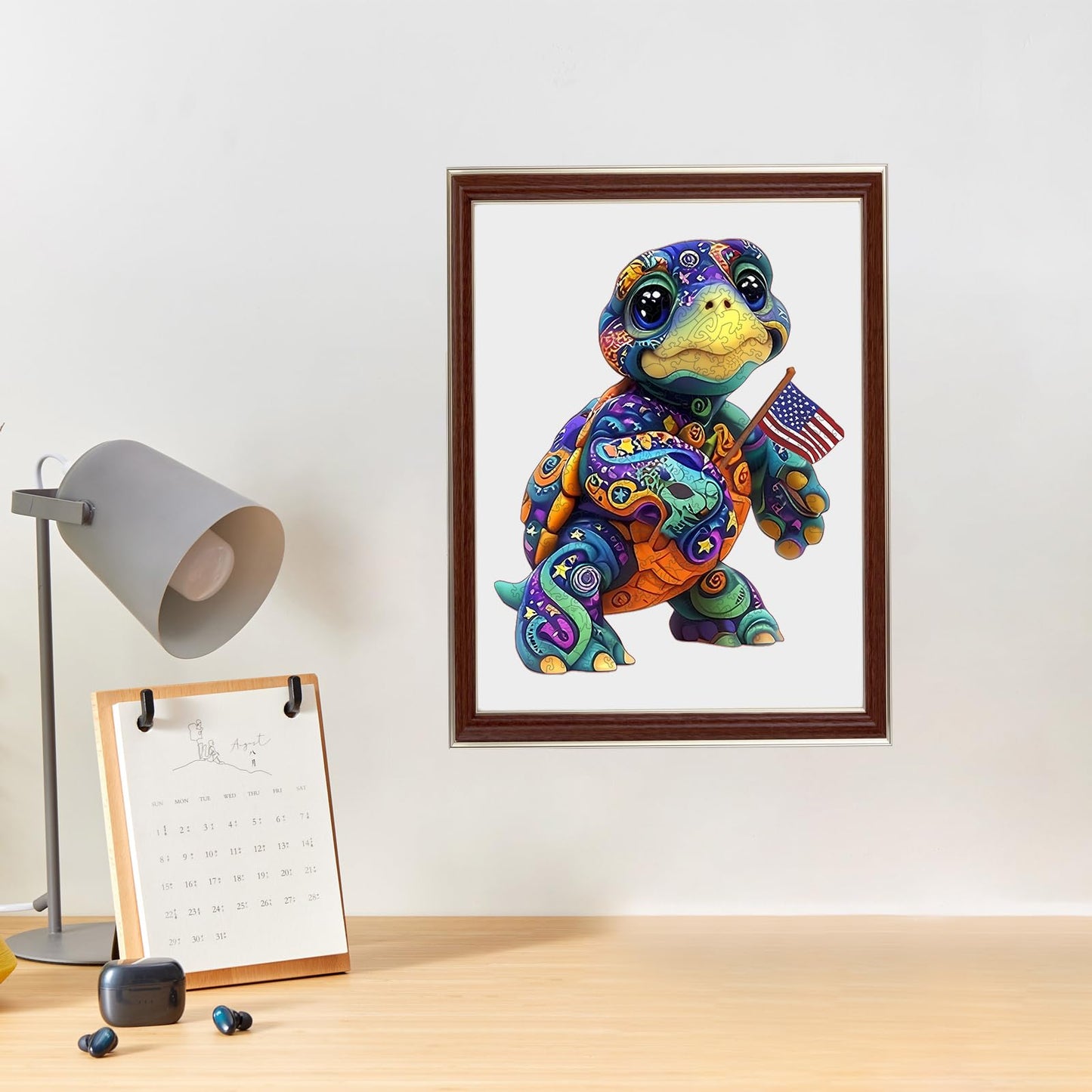 Mocfesk Sea Turtle Wooden Puzzles, Unique Shaped Ocean Jigsaw Puzzles for Kids and Adults, Animal Puzzles 205 Pieces with Wooden Gift Box, Family Game 11.4'' x 9.2''