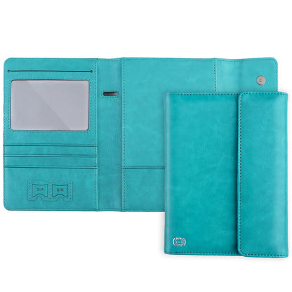 WALNEW RFID Passport Holder Travel Organizer, Fits International Driving Permit (IDP), PU Leather Document Holder for One Passport, Stylish Travel Accessory, Blue
