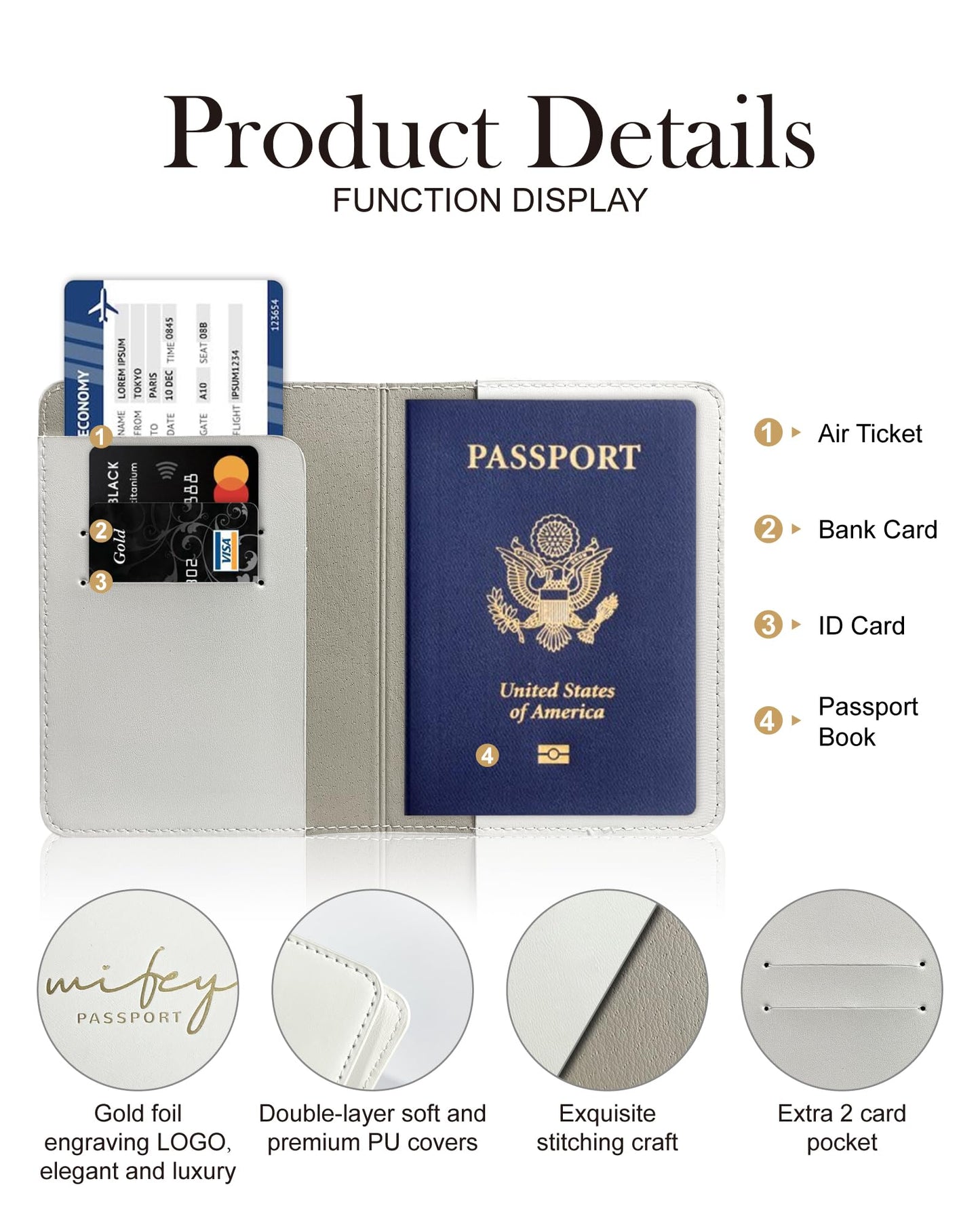 HubbyWifeyGifts Matching Passport Holder for Hubby and Wifey, PU Leather Passport Cover with RFID Blocking, Honeymoon Essentials for Travel, Engagement Gifts for Couples