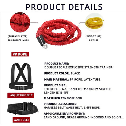 OYINDIZ Resistance Explosive Training Rope Force Improve Power, Agility, Strength Track and Field Football Basketball Volleyball Multi-Directional Fitness Equipment