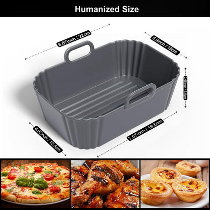 Silicone Air Fryer Liners 2 Pack, Reusable Liners Compatible for Ninja Foodi DZ201, DZ401, DZ550, COSORI, Chefman, Instant Air Fryer, and 6-in-1 8-10QT Air Fryer Baskets