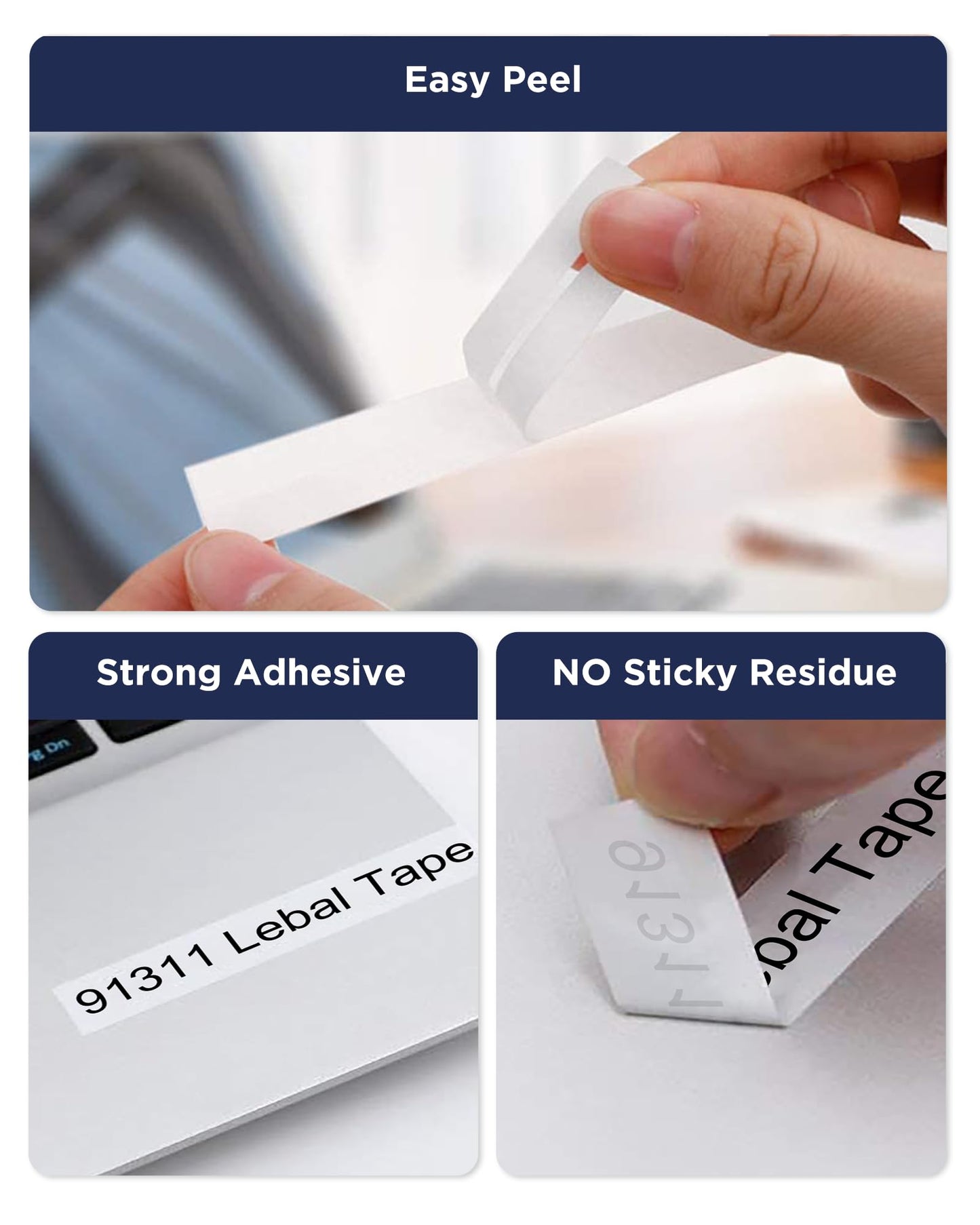TZe-241 Label Maker Tape 18mm 0.7 Laminated White Replacement for Brother P-Touch Label Maker Refills TZe241 Black on White 3/4 Inch TZe Tz Tape Work with Brother PT-D400 PTD410 PTD600, 4-Pack