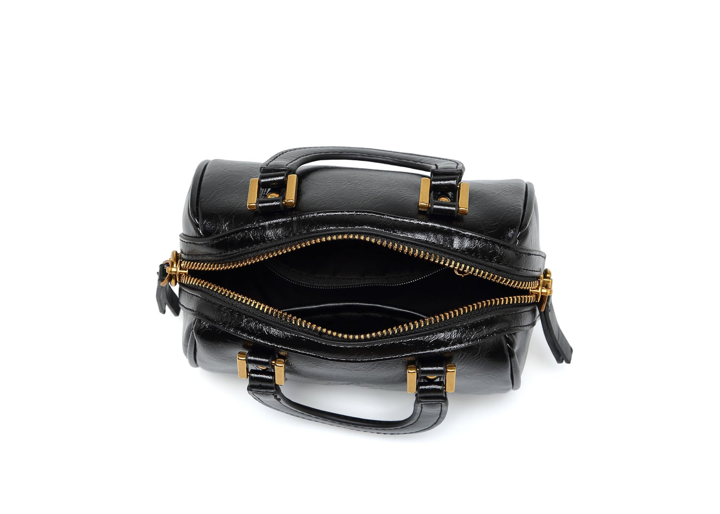 Women's handbag Boston bucket bag single shoulder top handle bag Fashion designer crossbody bag crossbody bag (black)