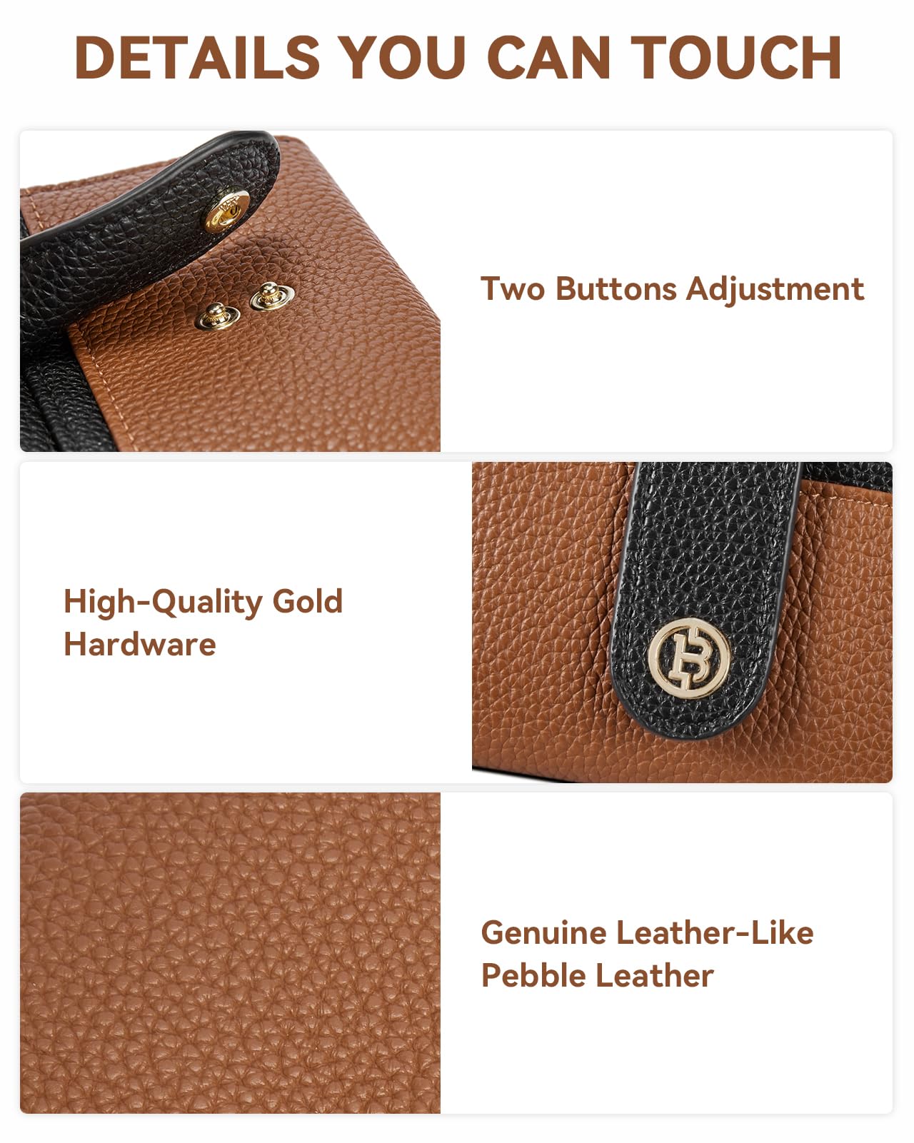 BOSTANTEN Slim Wallet for Women Small RFID Blocking Credit Card Holder Leather Bifold Wallets with Zipper Coin Pocket Black＆Brown