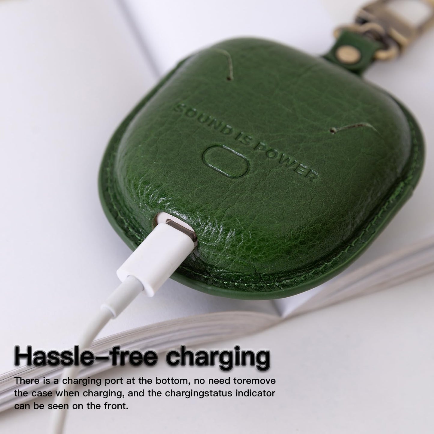 Tusks Land case for Bose QuietComfort Ultra & Bose QuietComfort Earbuds II,Bluetooth Earphone Protective Cover Genuine Leather Earphone Case (Green)