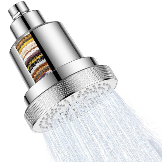 Aquaronvie NSF Certified Filtered Shower Head with KDF-55, High Pressure 3 Spray Modes Showerhead Water Softener for Hard Water, Remove Chlorine & Impurities for Softer Skin and Hair, Chrome