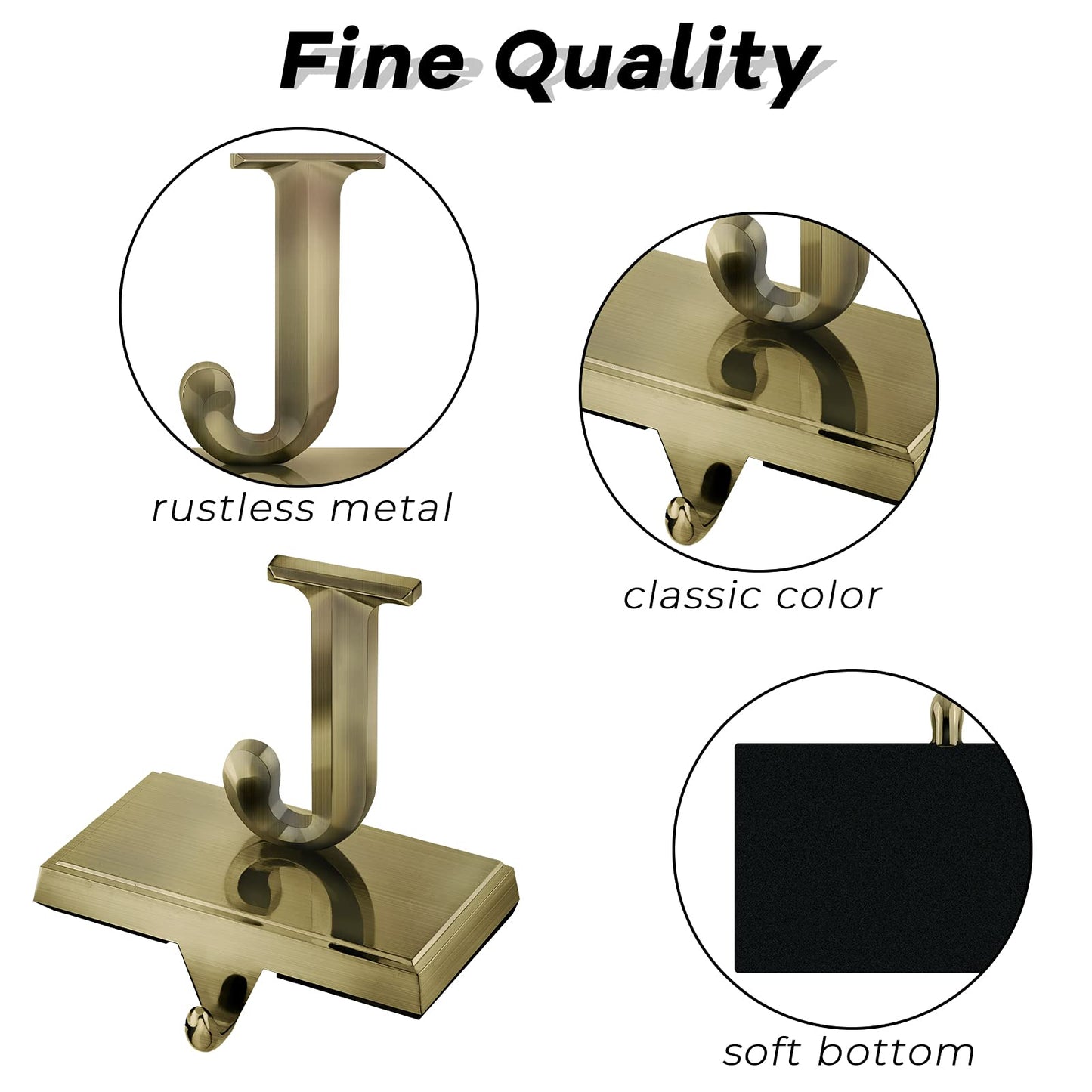 MCEAST Pack of 3 Christmas Stocking Holders Metal Mantel Stocking Clips Fireplace Stocking Hangers for Christams Decoration, Bronze