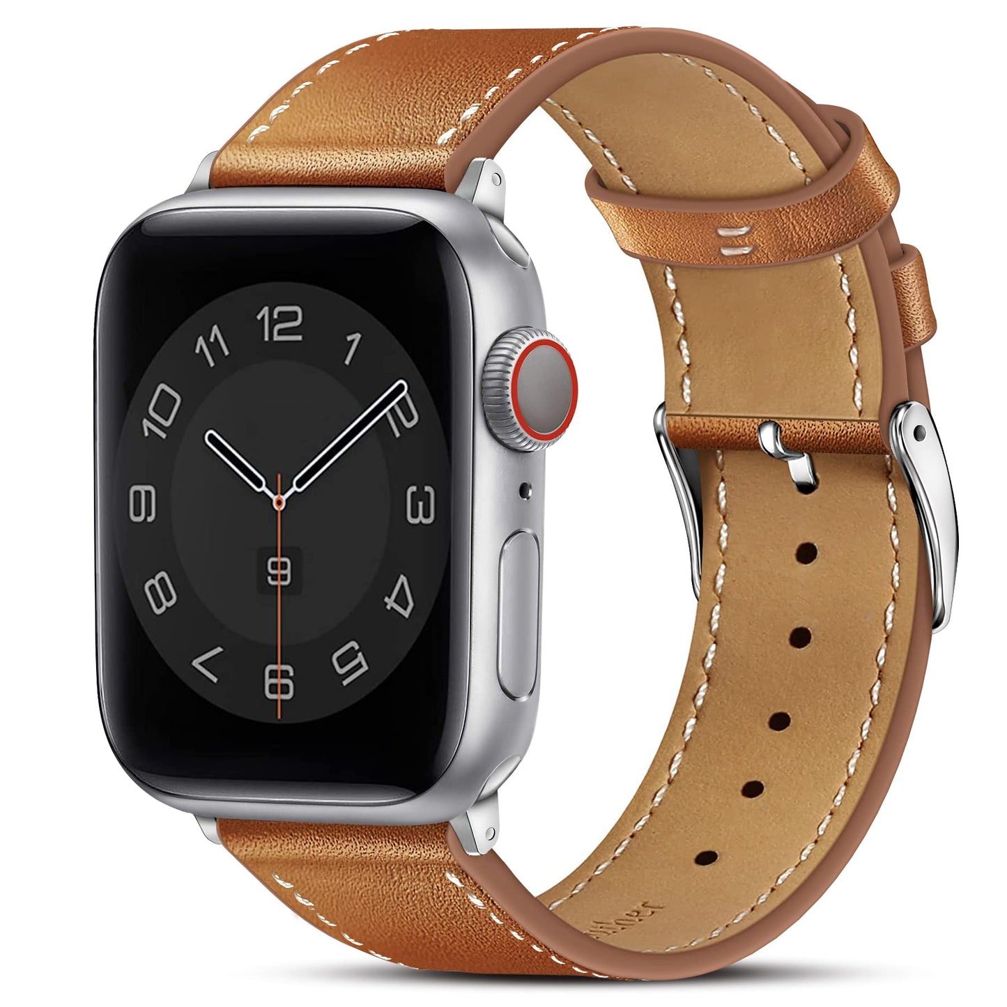Marge Plus Compatible with Apple Watch Band Series 11/10(42mm), Series 9/8/7(41mm), SE 3/2/1(40mm), (Series 6/5/4(40mm), Series 3/2/1(38mm), Genuine Leather Bands Replacement Strap for iWatch, Women & Men