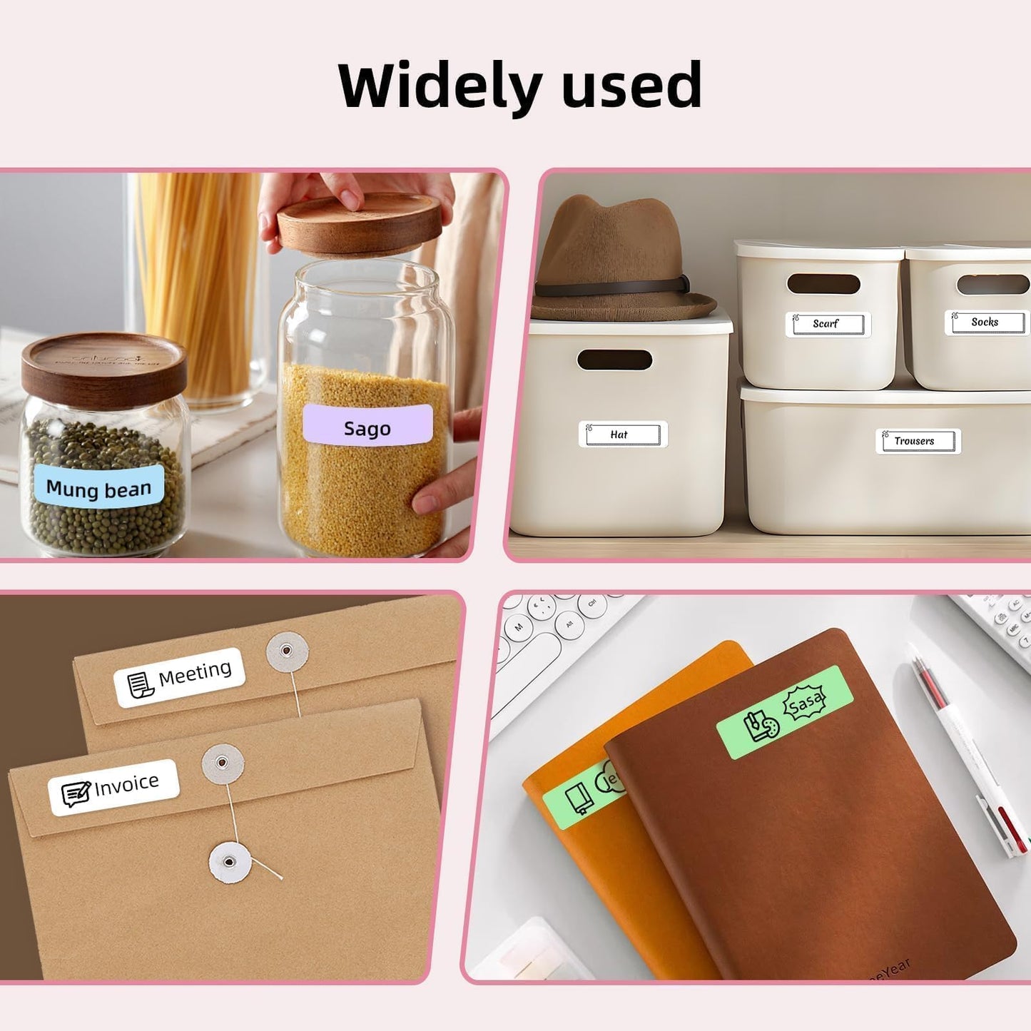 ORGSTA Label Maker, S001 Portable Bluetooth Label Maker Machine with Tape, Thermal Label Printer for Home, Office, School Organization, Wireless Mini Labeler Machine, Pink